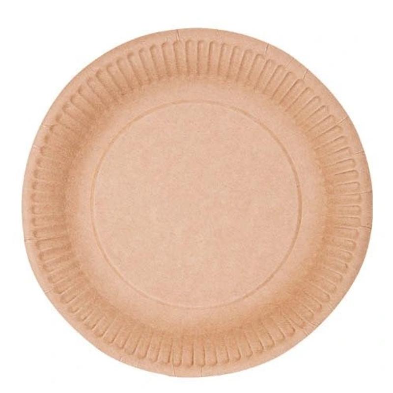 Talerz papierowy 18cm  a`50 sztuk BRĄZOWY