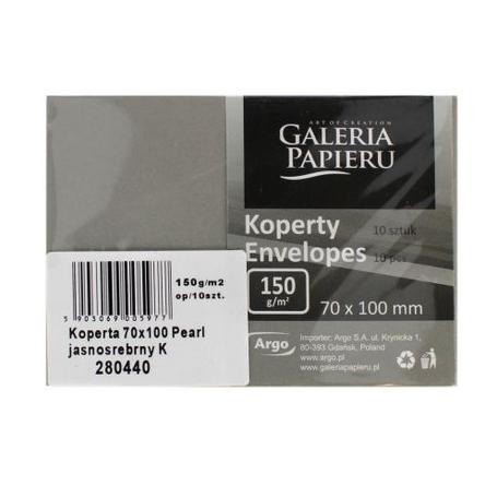Koperta ozdobna 70mm x 100mm  Pearl jasnosrebrny a 10szt.  280440