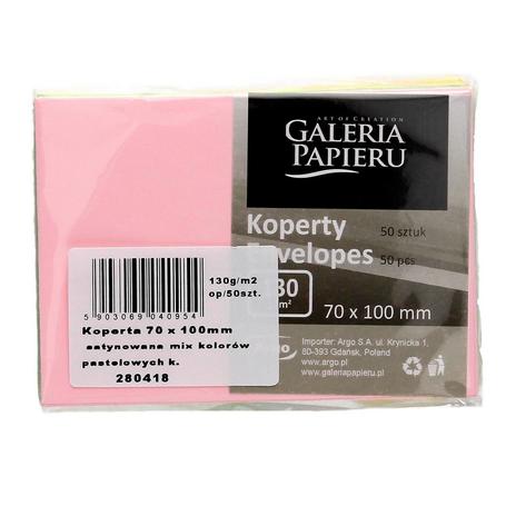 Koperta ozdobna B7 Satynowa MIX kolorów  a 50szt. 280418
