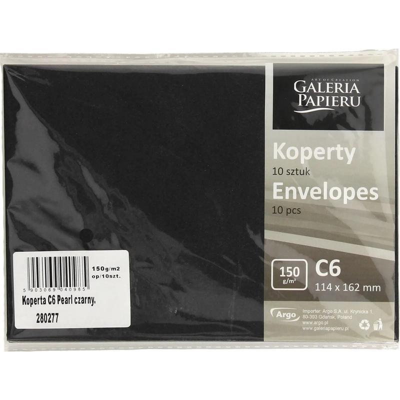 Koperta ozdobna C6 Pearl Czarny 120g 280277  a 10szt.