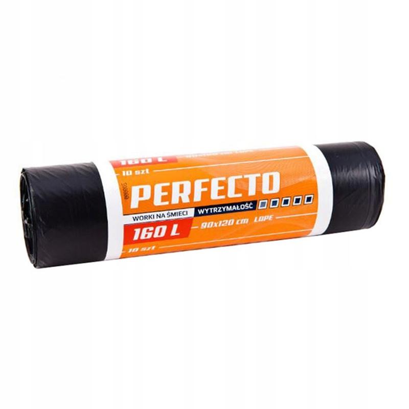 Worki 160l na odpady, czarne PERFECTO a 10szt. LD