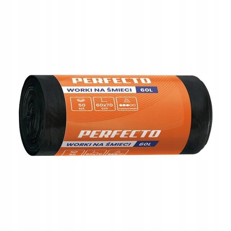 Worki   60l na odpady, czarne PERFECTO a 50szt. LDPE