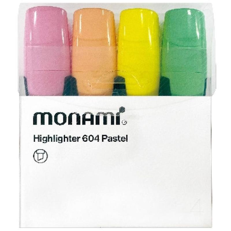 Zakreślacze MONAMI pastelowe mix 4 kolorów