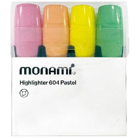 Zakreślacze MONAMI pastelowe mix 4 kolorów
