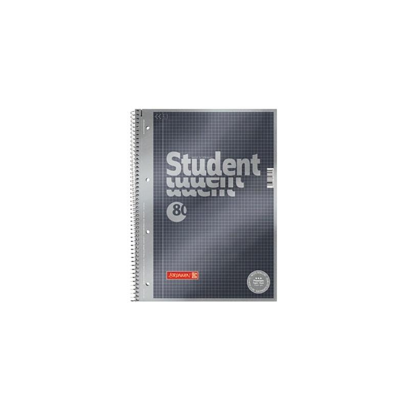 Kołozeszyt A4  80k BRUNNEN PREMIUM Black w kratkę - gramatura papieru 90g/m2