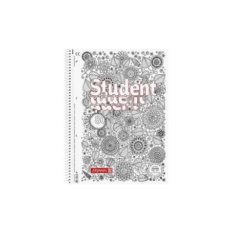 Kołozeszyt A4  80k BRUNNEN PREMIUM Flowers w kratkę - gramatura papieru 90g/m2