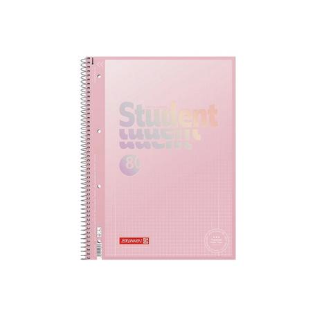 Kołozeszyt A4  80k BRUNNEN PREMIUM Pink w kratkę - gramatura papieru 90g/m2