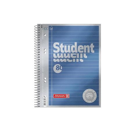 Kołozeszyt A5  80k BRUNNEN PREMIUM Blue w linię - gramatura papieru 90g/m2