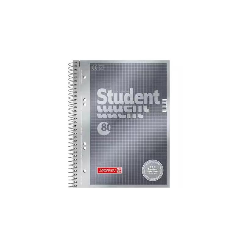 Kołozeszyt A5  80k BRUNNEN PREMIUM Navy blue w kratkę - gramatura papieru 90g/m2