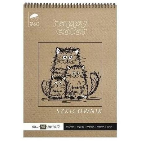 Szkicownik na spirali HAPPY COLOR  A3 40kart.  80g/90g  Młody Artysta