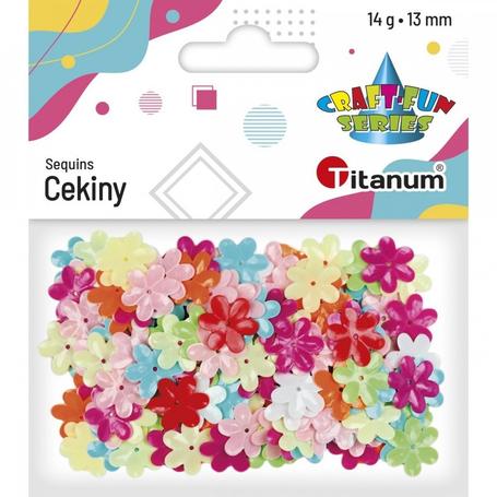 Cekiny 13mm wypukłe pastelowe kwiaty mix - idealne do DIY
