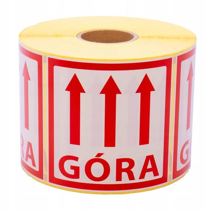 Etykieta z nadrukiem GÓRA PACZKI 1000szt.