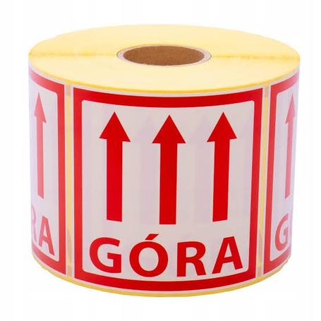 Etykieta z nadrukiem GÓRA PACZKI 1000szt.