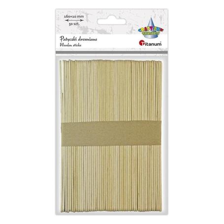 Patyczki drewniane naturalne drewno 50 szt. 16cm