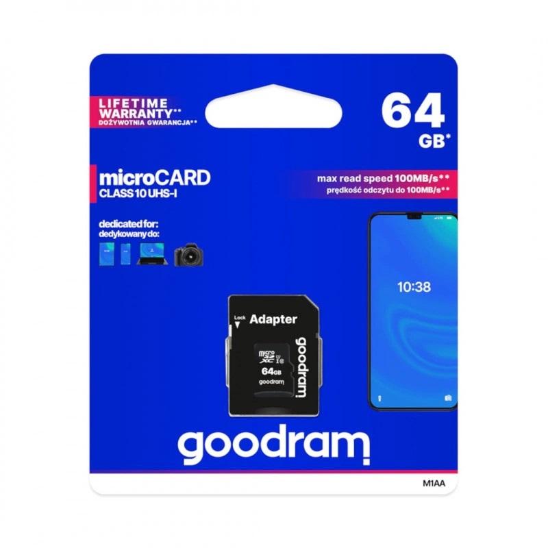Pamięć/Karta pamięci micro SD GOODRAM M1AA-0640R12 + adapter SD