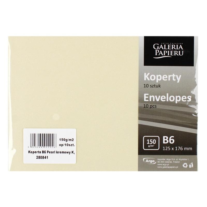 Koperta ozdobna B6 Pearl kremowy  150g 280841 a 10szt.