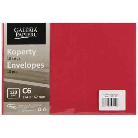 Koperta ozdobna C6 Gładki Czerwony 120g 280287 a 10szt.