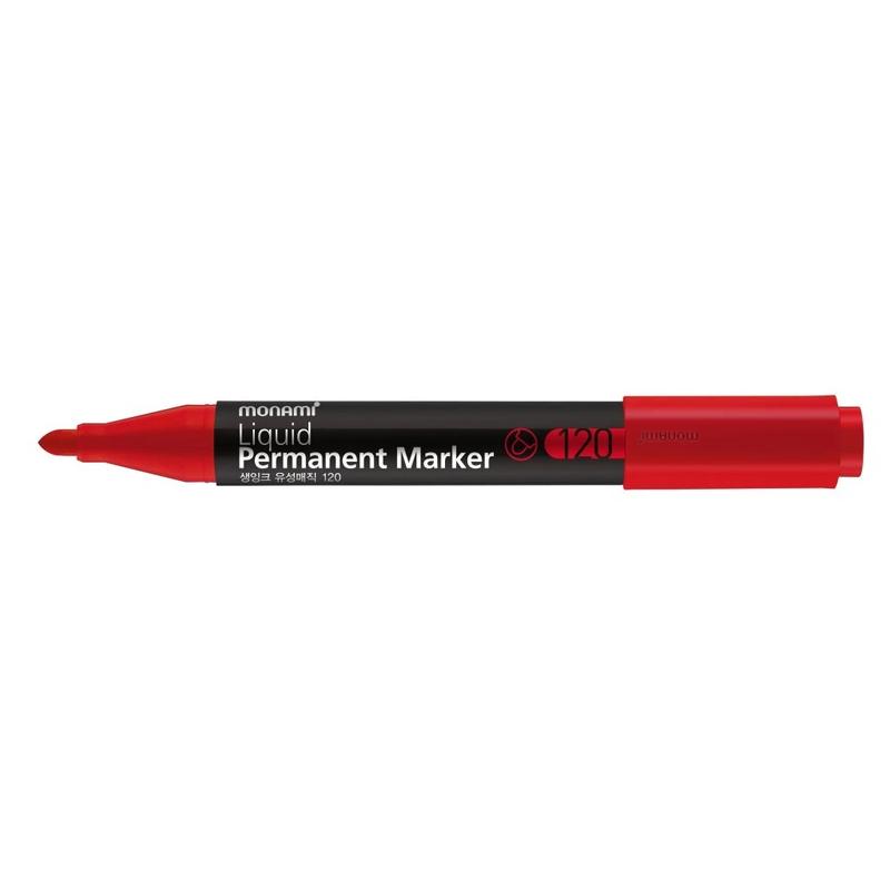Marker MONAMI permanentny SigmaFlo B120 czerwony - okrągła końcówka