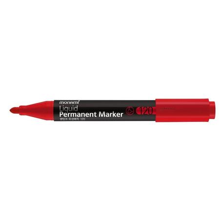 Marker MONAMI permanentny SigmaFlo B120 czerwony - okrągła końcówka