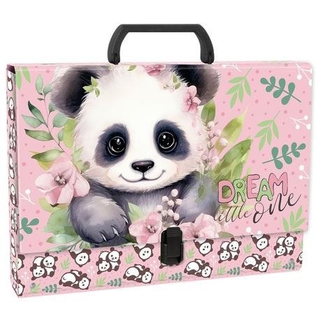 Teczka z rączką dziecięca DERFORM tekturowa - panda