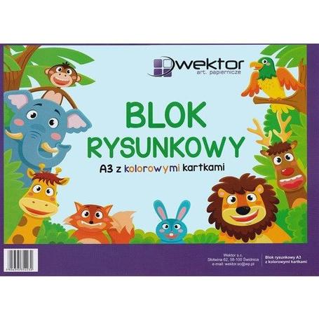 Blok A3 Rysunkowy kolorowy WEKTOR 16k