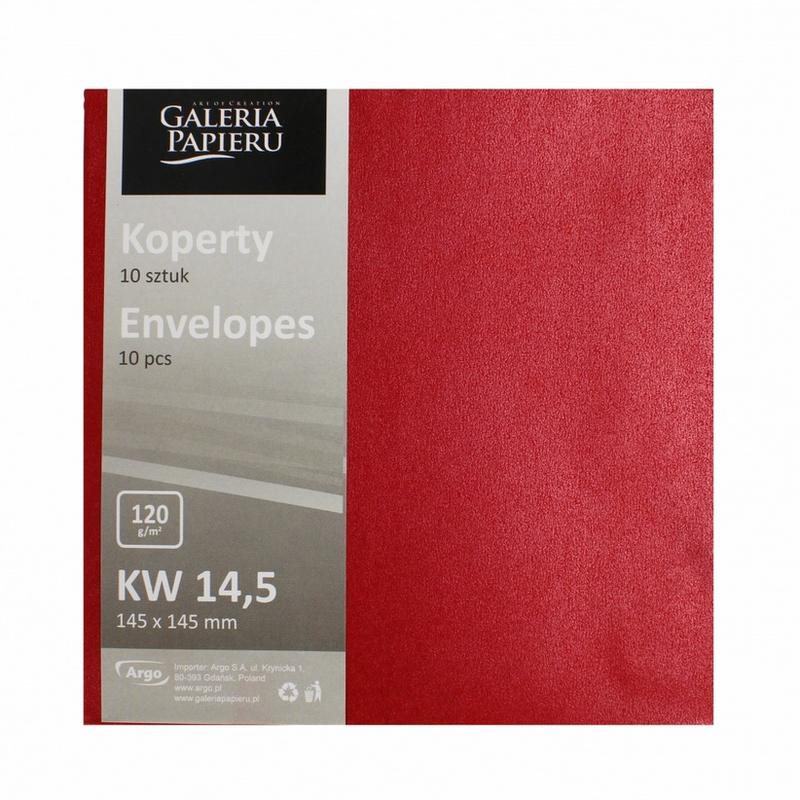 Koperta ozdobna 14,5x14,5  Pearl czerwony 280717  a 10szt.