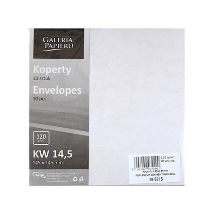 Koperta ozdobna 14,5x14,5 Diamentowa biel 280716 a 10szt.
