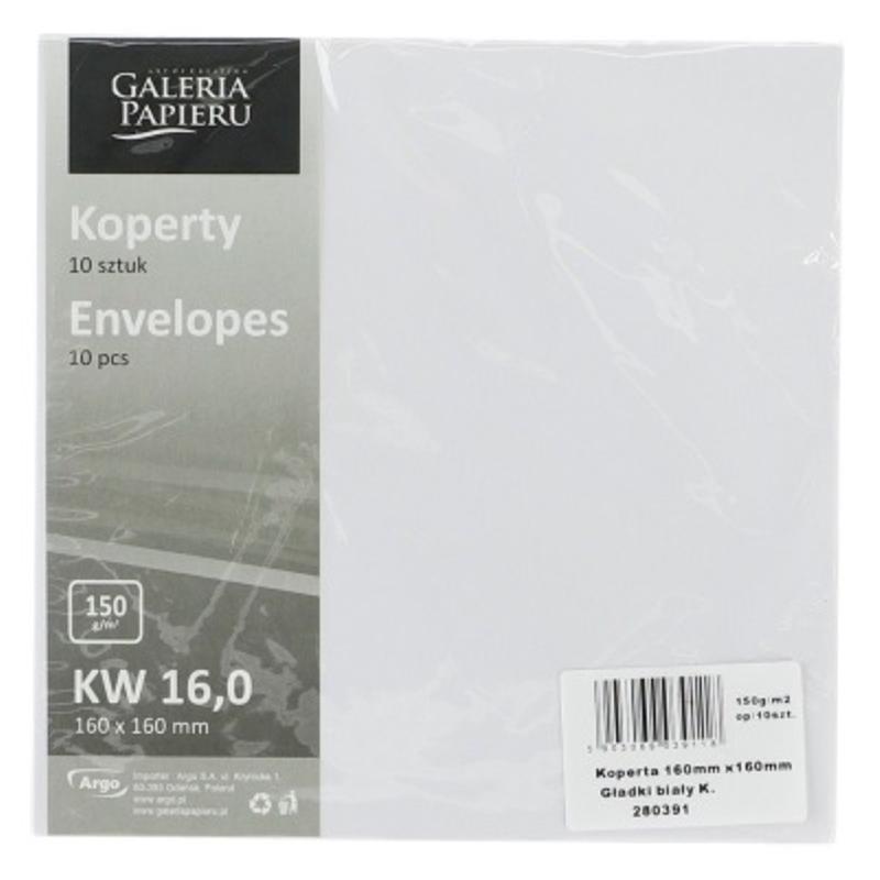 Koperta ozdobna 16,0x16,0  Gładki Biały 150g  280391  a 10szt.