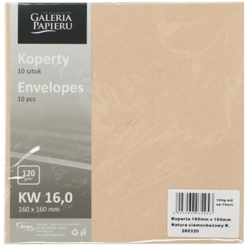 Koperta ozdobna 16,0x16,0  Nature beżowy KRAFT 120g  a 10szt. 280320