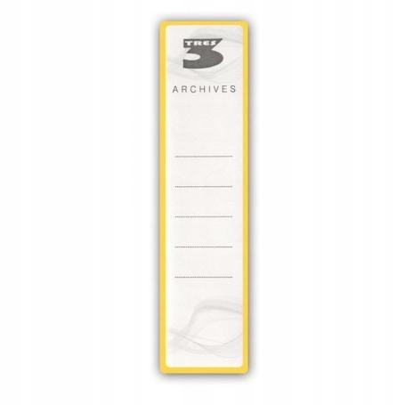 Nalepka na segregator (35 x 155 mm) 5cm TRES  samoprzylepna - blister 12szt.