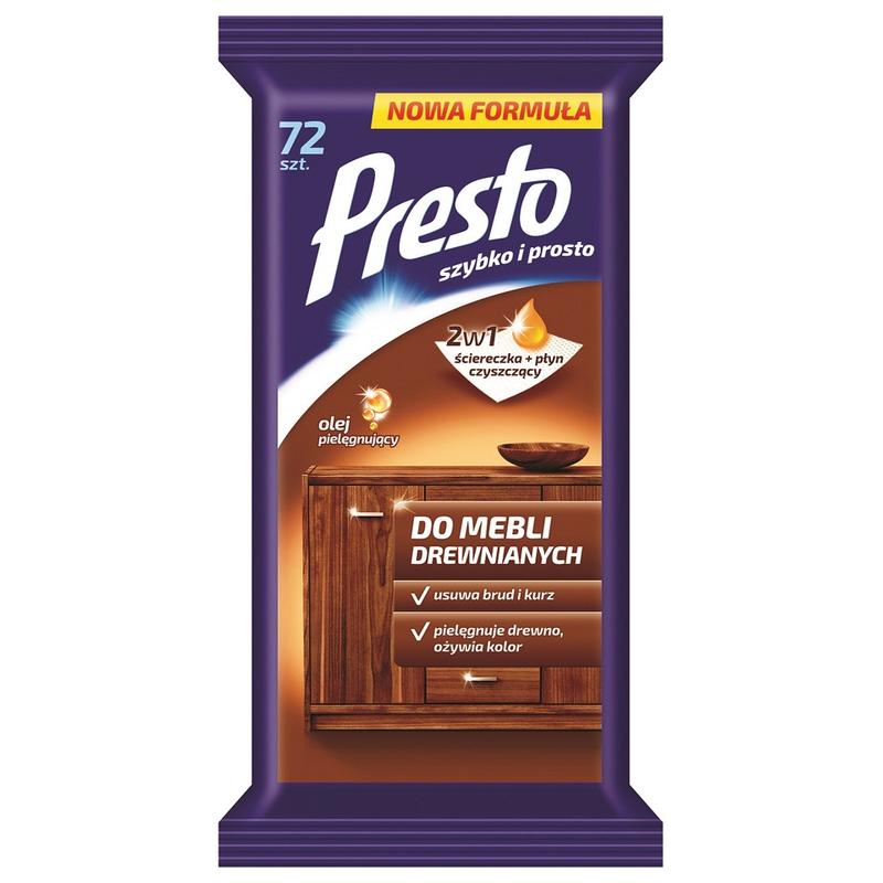 Chusteczki nawilżane do mebli PRESTO  a 72szt.
