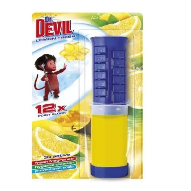 Krążek żelowy w strzykawce do WC DR.DEVIL 3in1 75ml - cytrynowy
