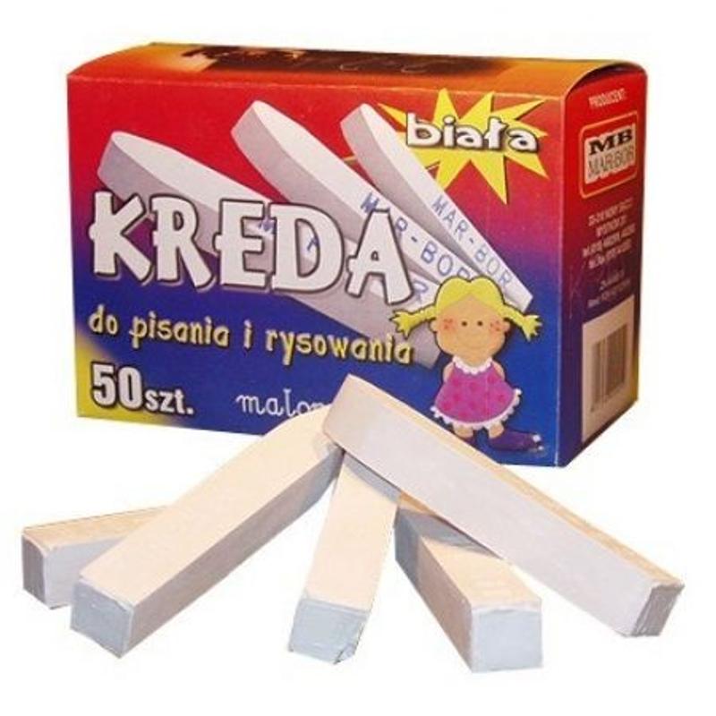 Kreda biała szkolna duża 50szt. B4
