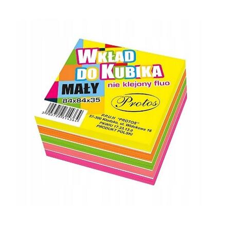 Bloczek - kolor 8,5x8,5 350k. PROTOS nieklejony FLUO