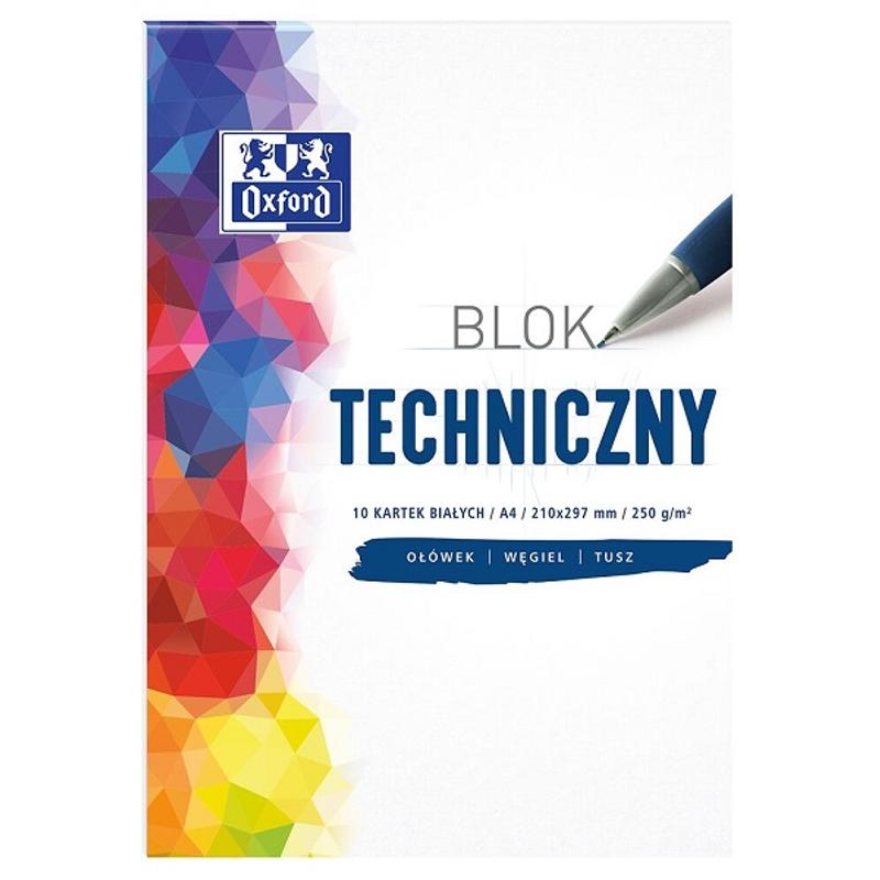 Blok A4 Techniczny biały OXFORD 10 kartek 250g/m2