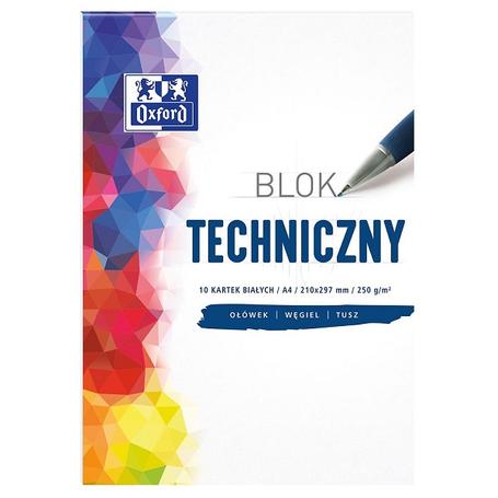 Blok A4 Techniczny biały OXFORD 10 kartek 250g/m2
