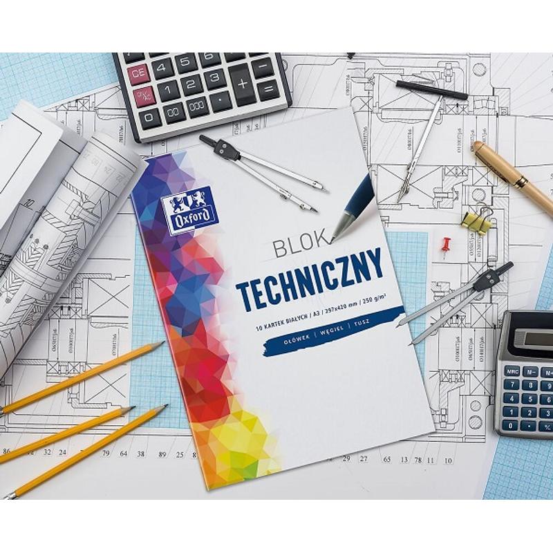 Blok A4 Techniczny biały OXFORD 10 kartek 250g/m2